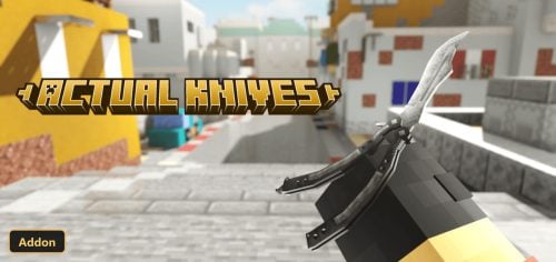 player holding a butterfly knife in a city environment