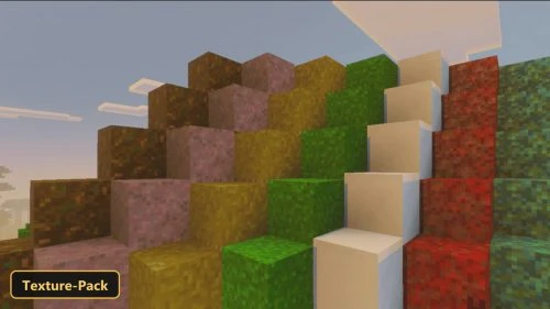 various colored blocks arranged in steps under a bright sky