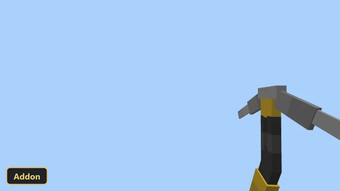 first-person view of a pickaxe