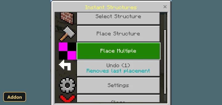 in-game menu with "Place Multiple" highlighted