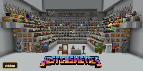 large indoor display of many cosmetic items and armor stands