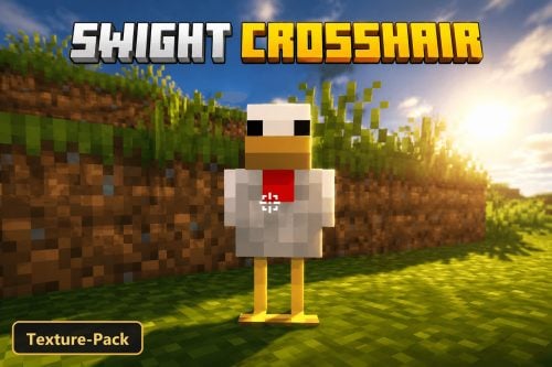 chicken mob in grassy field at sunset, with title overlay