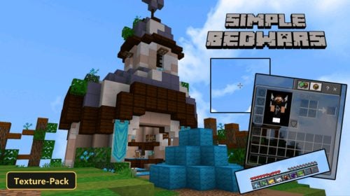 a medieval-style building on a floating island, blue sky