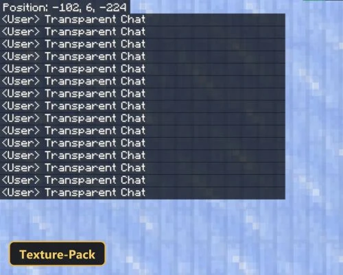 Transparent Chat Background (26+, 1.21) – MCPE/Bedrock Texture Pack