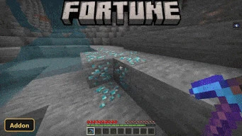 Player mining diamond ore with a pickaxe, dropping many diamonds