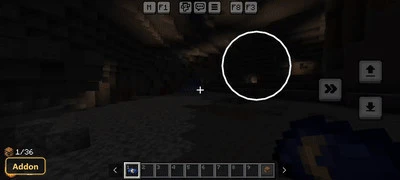 dark cave scene with night vision off