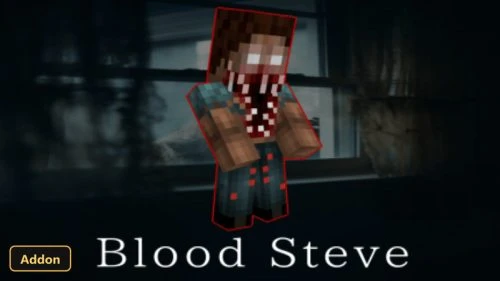 Blood Steve mob with a gaping maw in a dark room