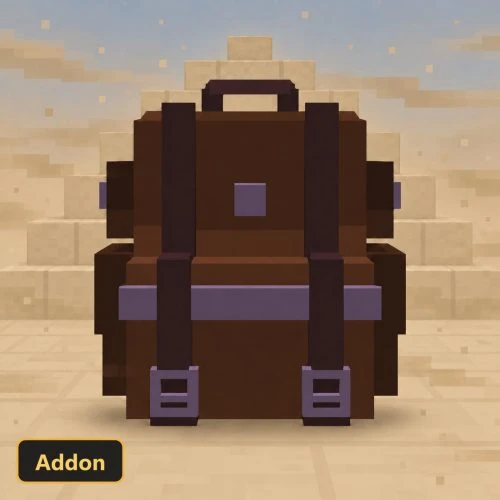 brown backpack on a desert background