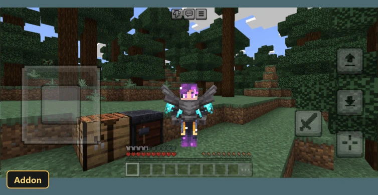character wearing armor in a forest next to a chest