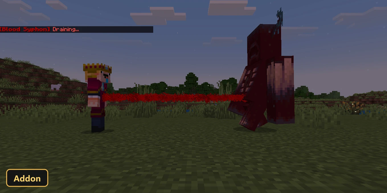 player character attacked by a red mob