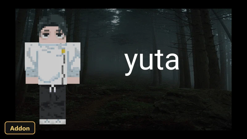 a character skin named yuta on a dark forest background