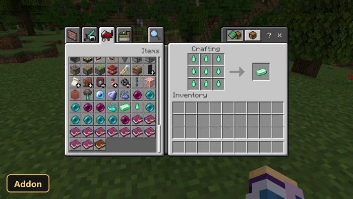 crafting recipe for an emerald ingot from emeralds