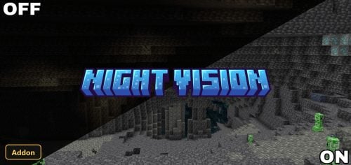 Night Vision [ON/OFF] (26+, 1.21) – MCPE/Bedrock Addon