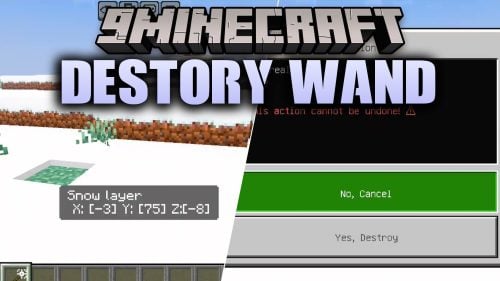 Destory Wand Addon (26.x, 1.21) - Fast Area Clearing Tool for Minecraft Bedrock