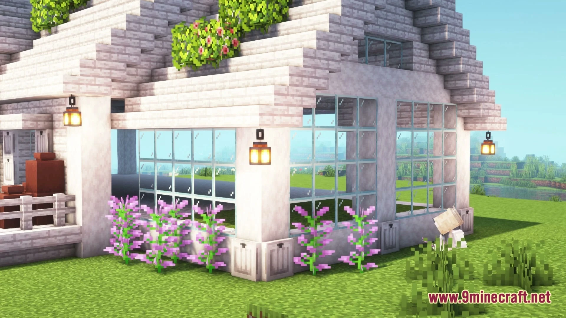 Modern Mizuno's Pale Oak House Map (26.2, 1.20.1) – Peaceful Pale Oak Retreat — screenshot 3