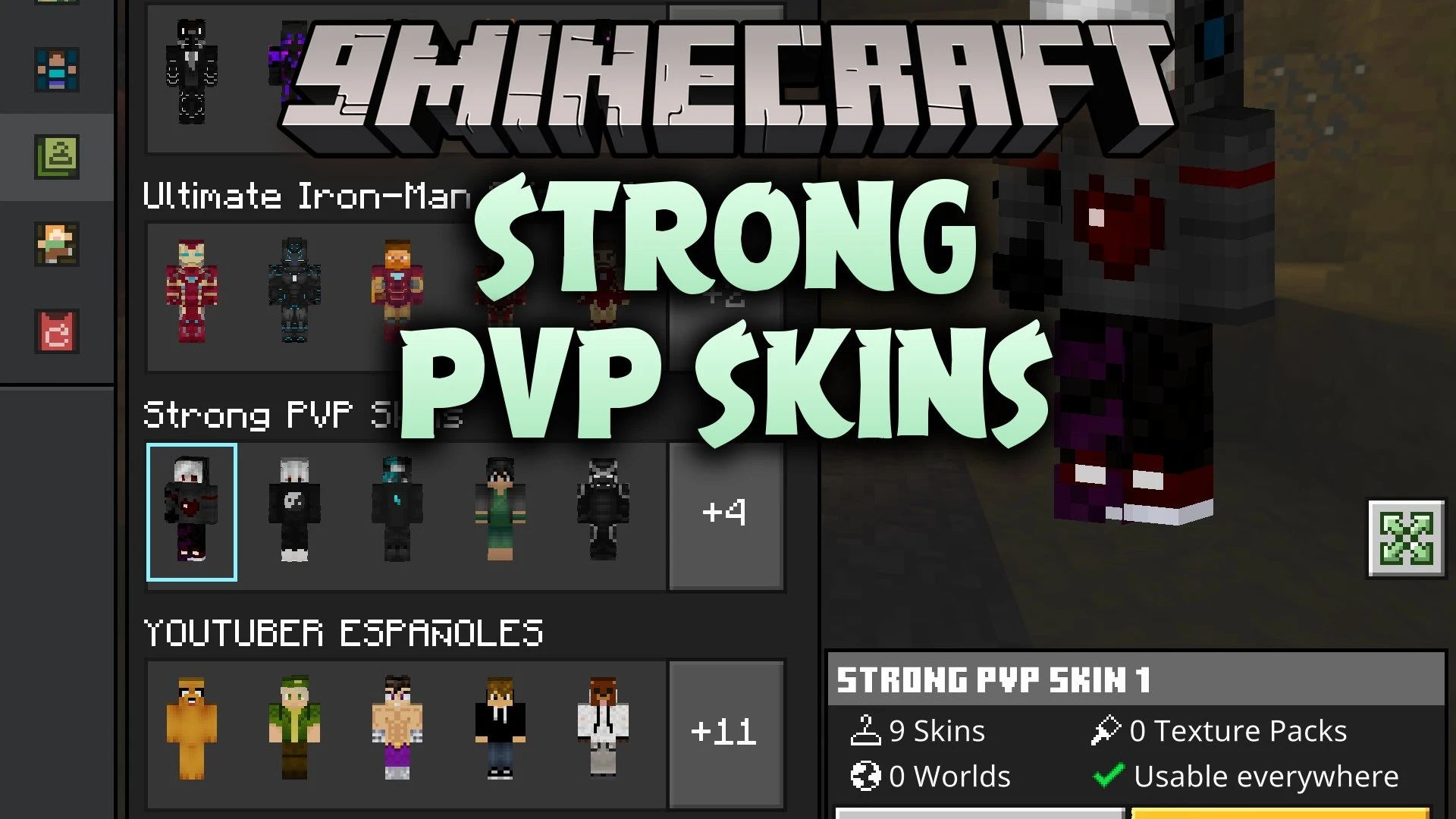 Strong Pvp Skins Skin Pack (26.x, 1.21) – Fierce Warrior Outfits