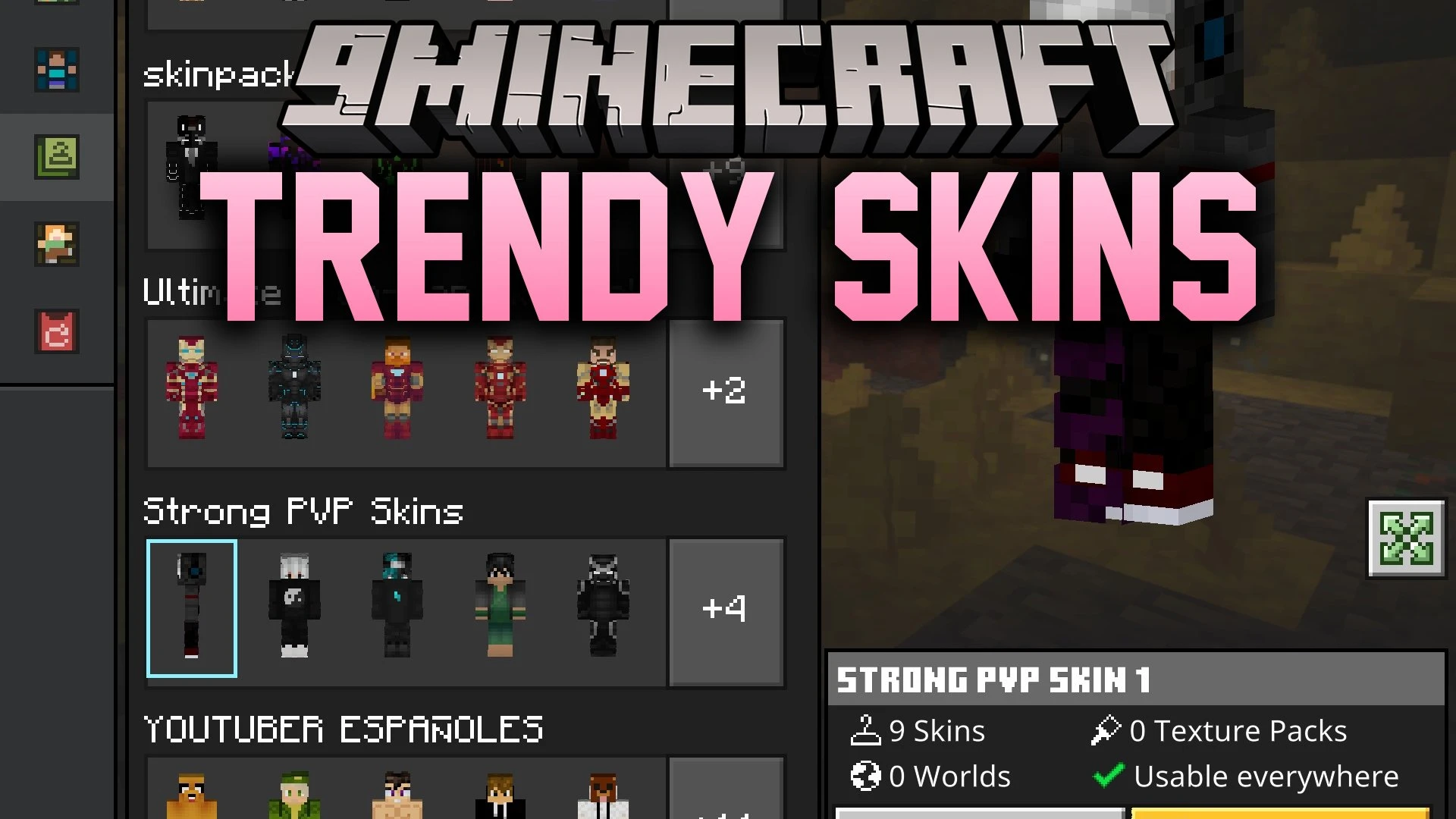 Trendy Skins Skin Pack (26.x, 1.21) – Modern Streetwear and Aesthetic Outfits