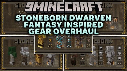STONEBORN Dwarven Fantasy Inspired Gear Overhaul Resource Pack (1.19.2, 1.12.2)