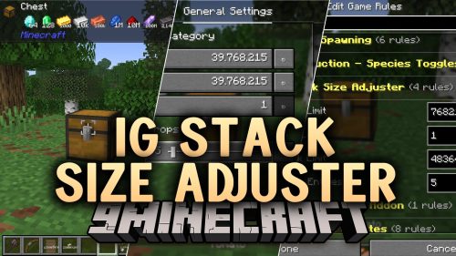 IG Stack Size Adjuster Mod (26.3, 1.20.1) – Hold Thousands of Blocks