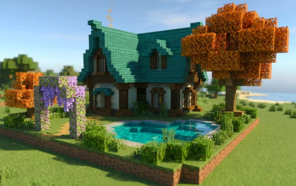 Medieval Courtyard Cottage Schematic (1.21.x) – Beautiful Medieval Home with Private Courtyard