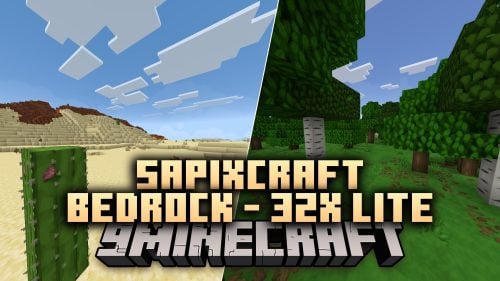 SAPIXCRAFT Bedrock – 32x Lite Shader (26.x, 1.21) – Stylized HD Visuals