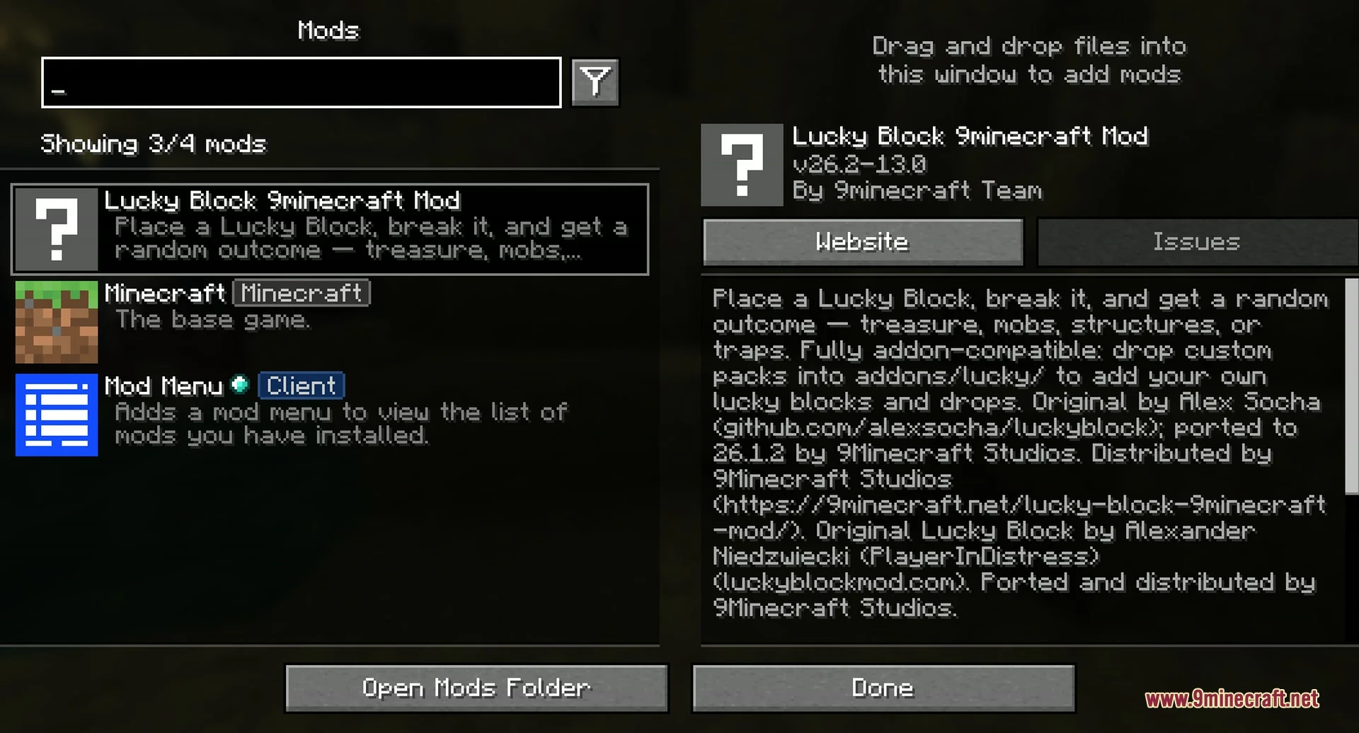 Lucky Block 9minecraft Mod (26.3, 26.2) – Risk Deadly Traps for Rare Treasure — screenshot 1