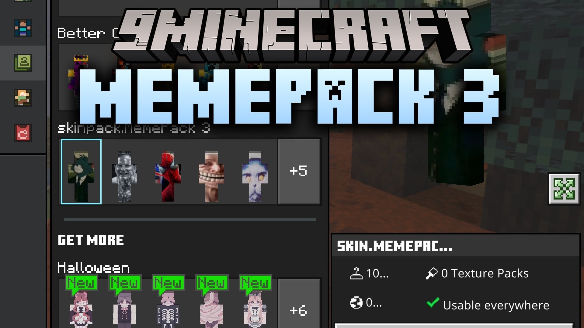 MemePack 3 Skin Pack (26.x, 1.21) – Hilarious Viral Meme Skins