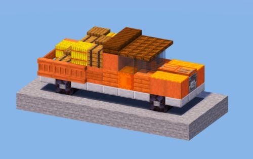 Orange Pick up Schematic (1.21.x) – Build a Stylish Modern Orange Truck