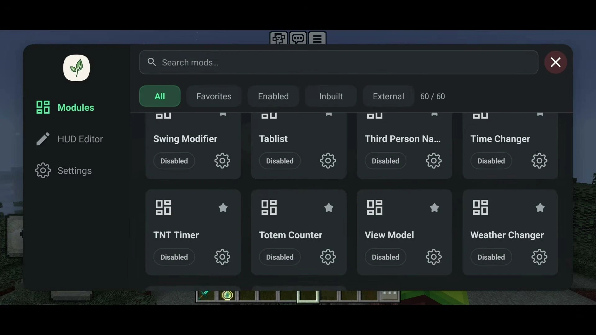 BedrockTools 1.5 Screenshot 4 TNT Timer, Totem Counter, Swing Modifier and Weather Changer modules