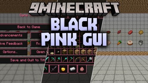 Black Pink GUI Resource Pack (26.3, 1.21.1) – Stylish Neon Menu Overhaul