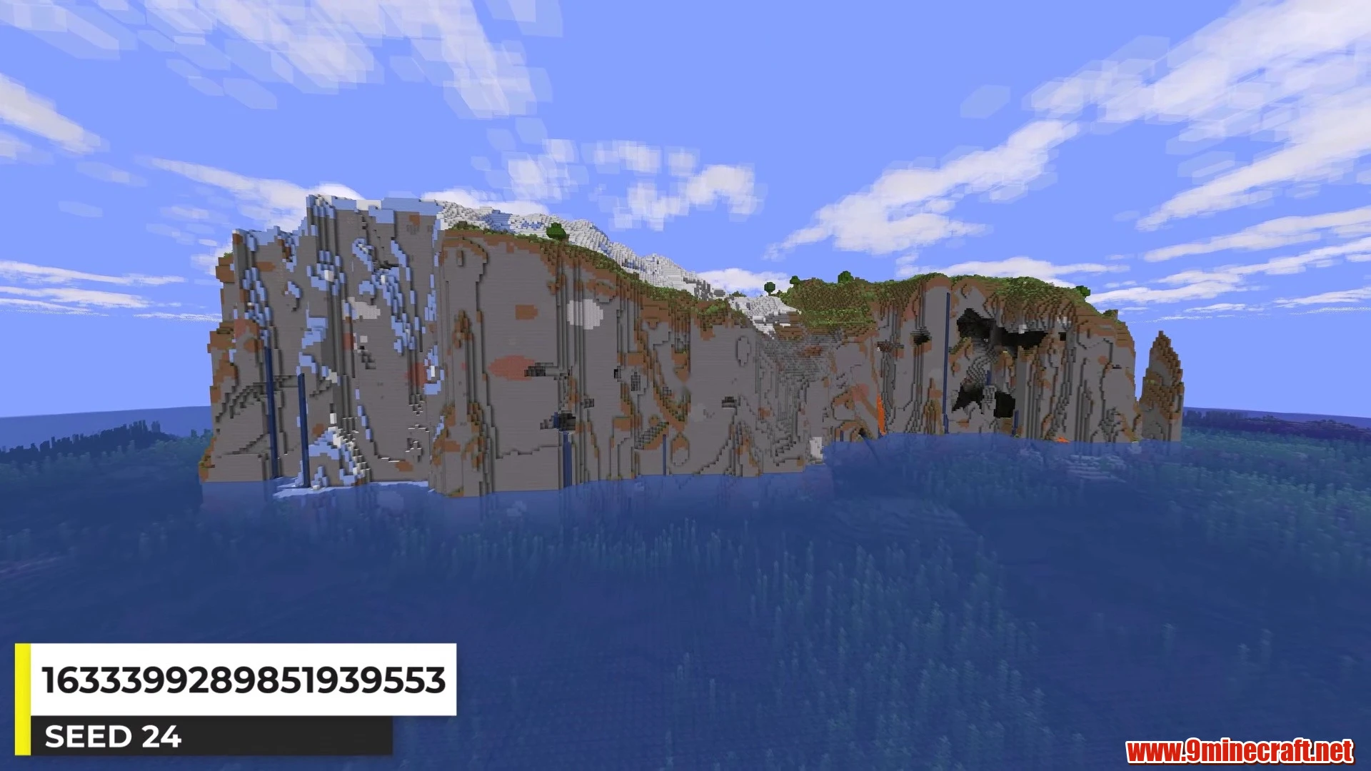 Sheer Cliff Seastack Island - Minecraft 26.3 Island Seed 1633399289851939553 view 2