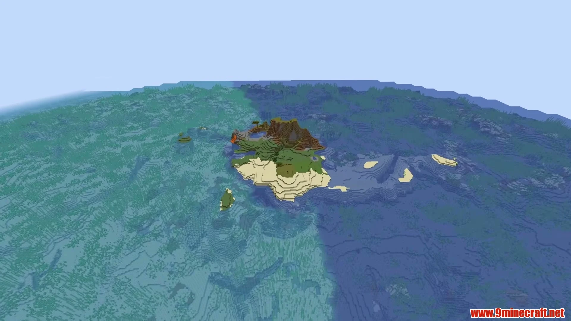 Pristine Beach Archipelago & Dual Settlement Strip - Minecraft 26.3 Seed 281475482713042 View 3