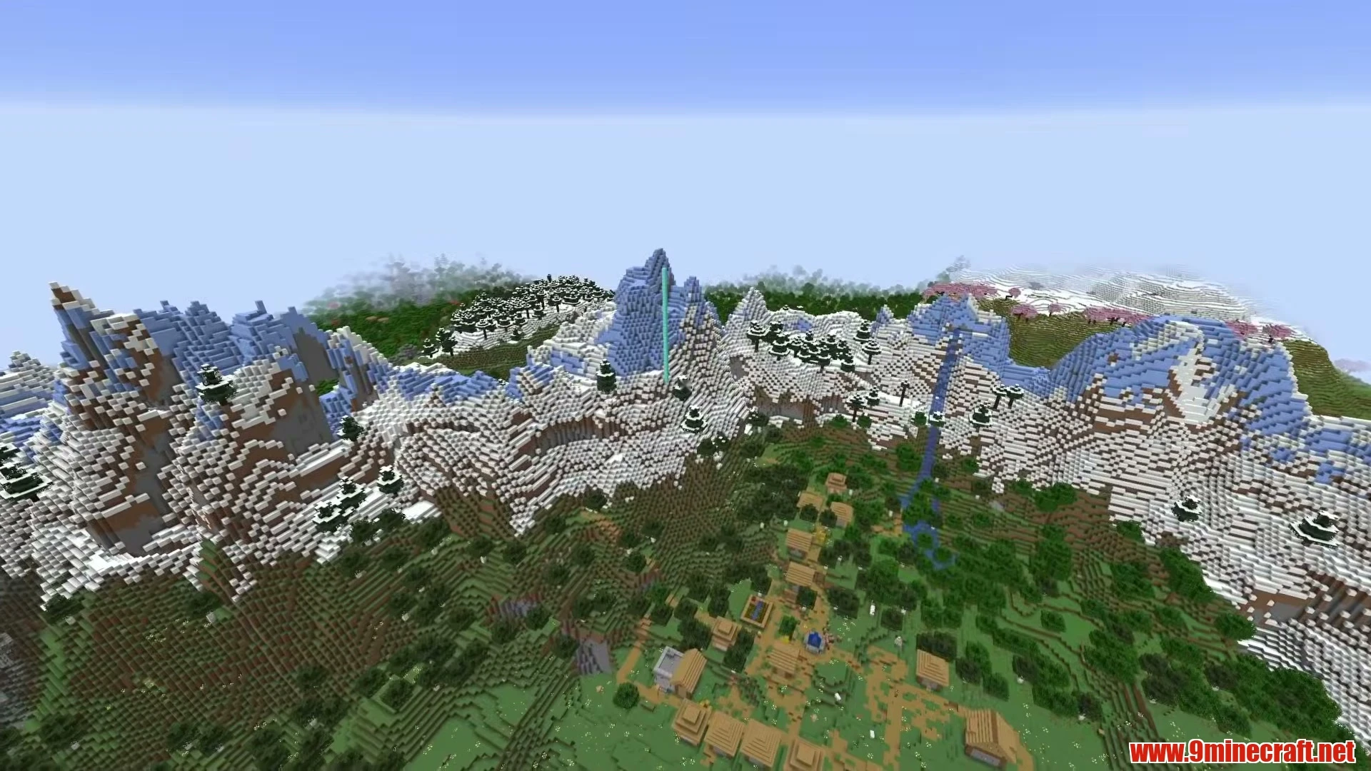 Mega Plains Settlement Frontier & River Fork - Minecraft 26.3 Seed -410552751819709174 View 1