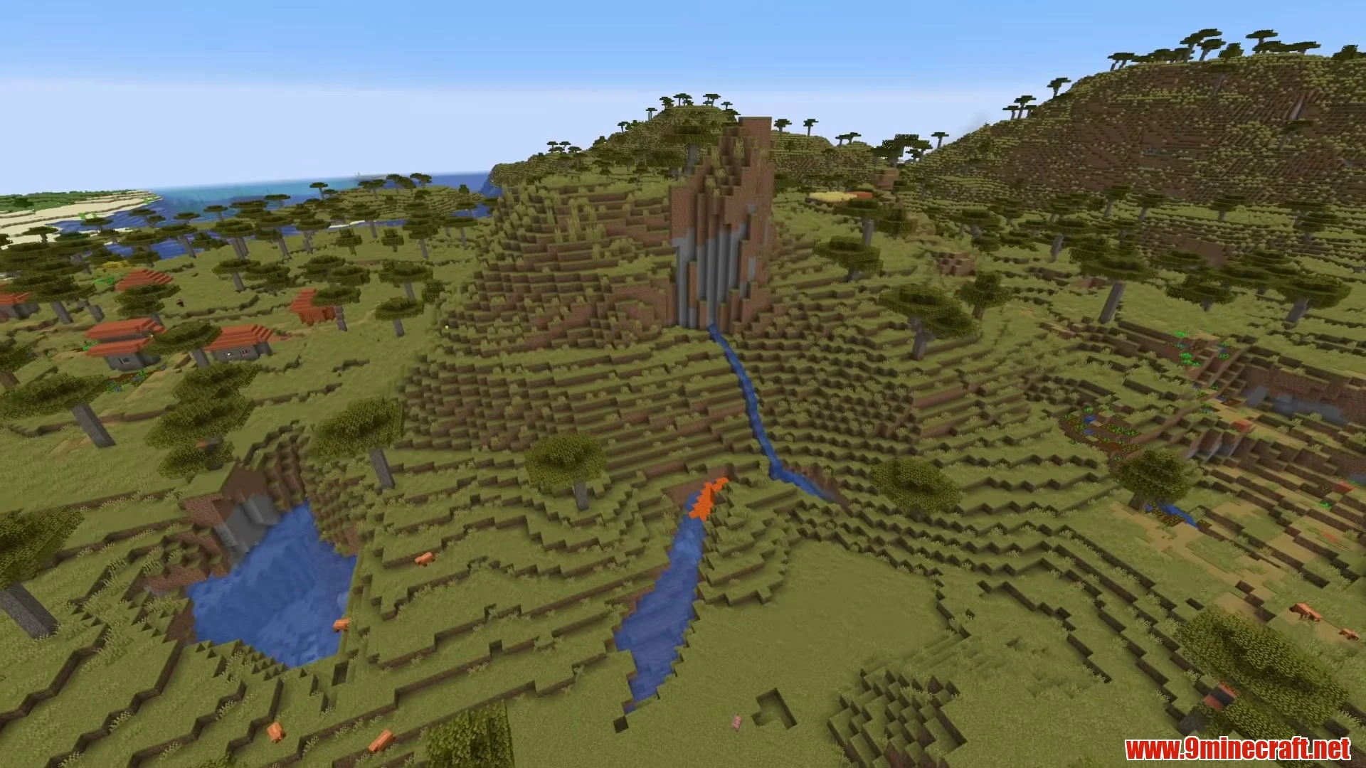 Triple Village Crossroads Meadow & Forest Canopy - Minecraft 26.3 Seed 3940653230041802 View 3