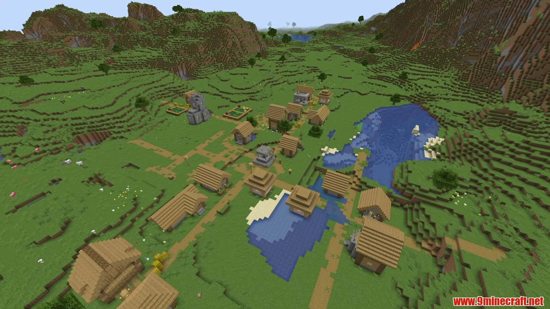 Glacial Mountain Ridge Village & Frozen River - Minecraft 26.3 Seed 140174541957999306 View 1