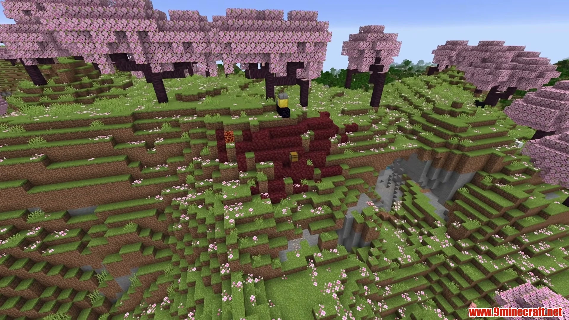 Lush Valley Village Cradle with Waterfall Grotto - Minecraft 26.3 Seed -4592202139636827690 View 3