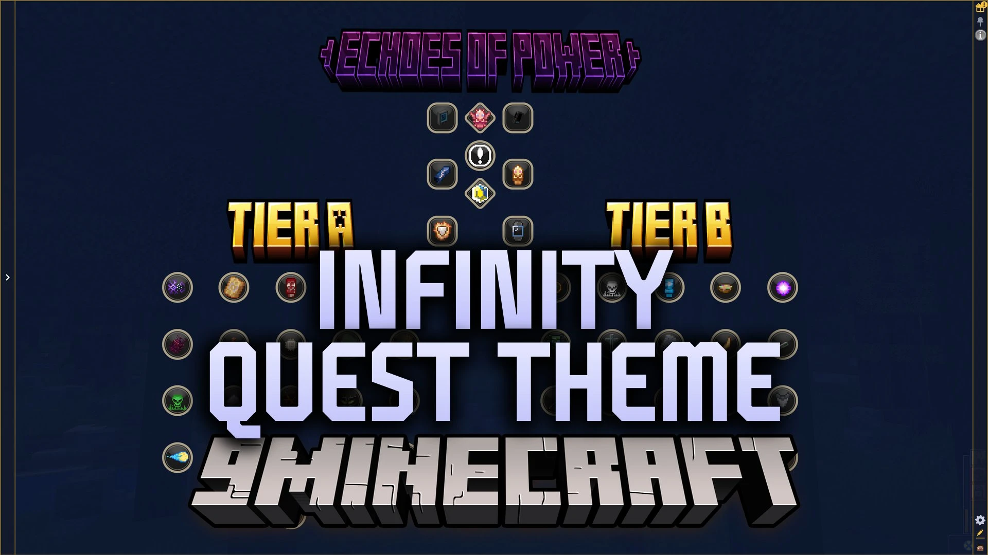 Infinity Quest Theme Resource Pack (1.20.1) – Elegant Navy and Gold Quest
