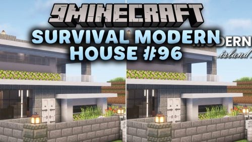 Survival Modern House #96 Map (26.x, 1.21) – Survive Night One in a Furnished