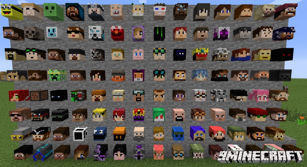 Headcrumbs Mod 1.12.2, 1.11.2 (Youtuber, Mobs Heads) 5