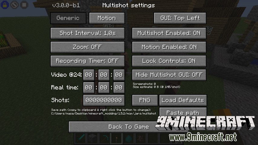 Multishot Mod 1.12.2, 1.11.2 (Automatic Screenshots for Timelapses) 2