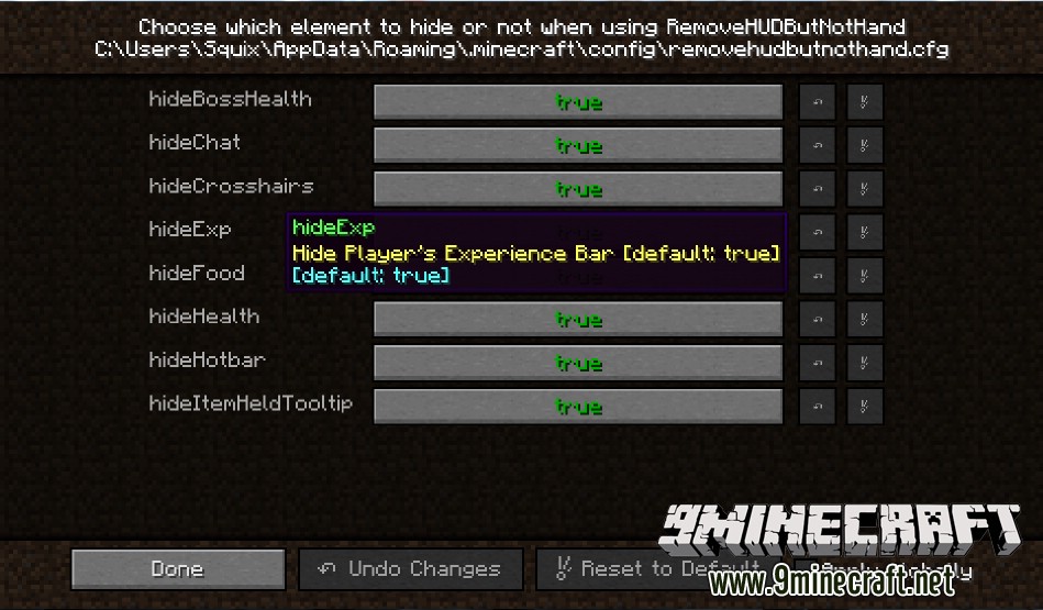Remove HUD but Not Hand Mod (1.19.3, 1.18.2) 4